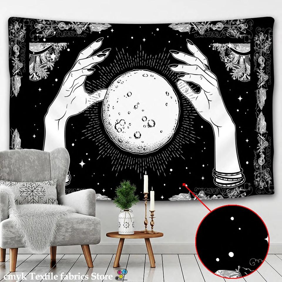 Celestial Sun and Moon Tapestry Mystical Art for Living Room Decor Boho Style Enhance Your Space with Cosmic Vibes