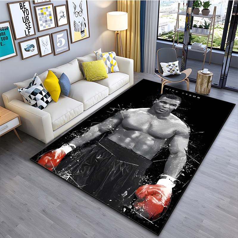 Boxing King Pattern T-Tyson Carpets 15 Sizes Living Room Bedroom Bedside Floor Mat Area Rug Man Cave Home Cloakroom Decoration