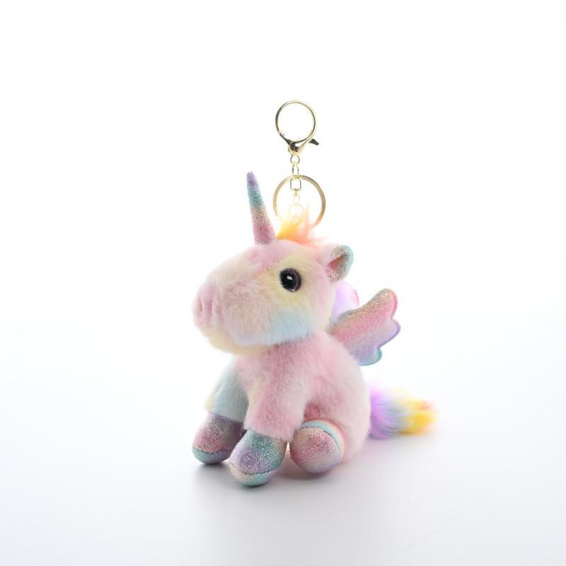 Einhorn Plüsch Schlüsselanhänger mit langem Fell Für Kinder und Jugendliche Geschenk Kollektion