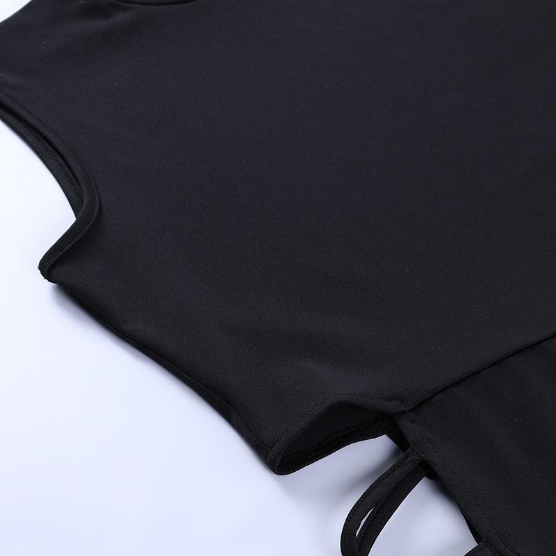 Rochie de soare pentru femei, vară 2023, nouă, fără mâneci, sexy, cu centură despicată, rochie de teacă, cu scobitură, camisole, îmbrăcăminte de club, rochie de petrecere de seară