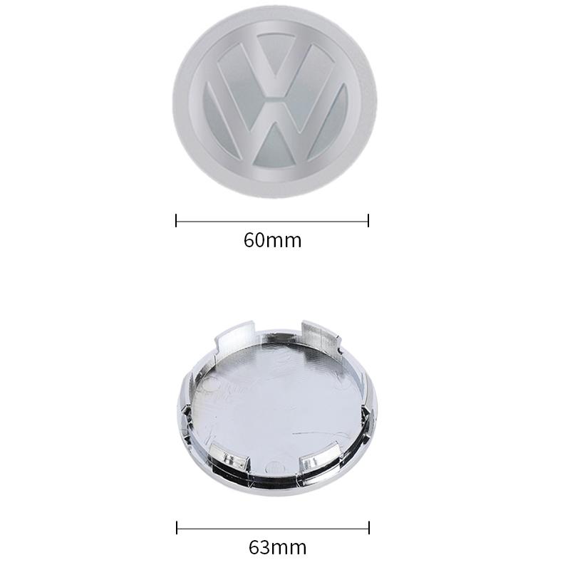 4Pcs 60MM/63MM/68MM Car Wheel Center Hub Caps Covers Badge For Volkswagen VW R Polo Passat Rline Golf 4 5 6 7 Tiguan Jetta GTI