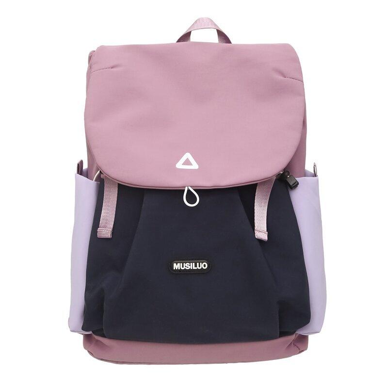 Fashionable Color Blocking Lightweight and Casual Travel Large-capacity Backpack  High School and College Student Schoolbag  Women's Backpack