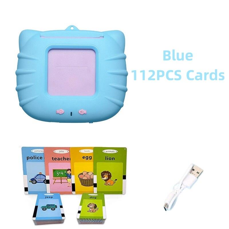 Early Education Flash Card Machine Cat Shape Learning Talking Language English Electronic Audio Book Toy Children Birthday Gift