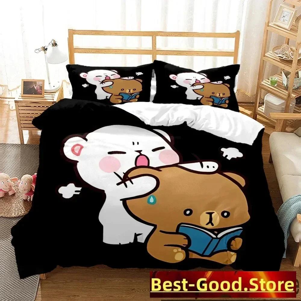 3D Print Bubu Dudu Carton Bear Pplusa Beding Set Printed With Pilowcase Soft Duvet Cover Soft Single Double Quen Super King-Sized Dimensionsd