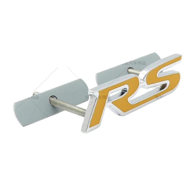 3D Metal RS Logo Emblem Rear Fender Trunk Badge Sticker For FIT Jazz Civic HRV Jade Front Grille Emblem Car Acceessories