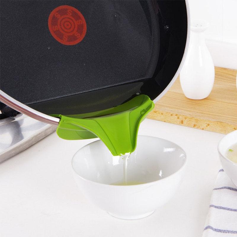 1/2/3PCS Kitchen Funnel,Creative Clip-on Silicone Strainer for Pots Pans And Bowls,Anti-Spill Liquid Guide Nozzle Kitchen Gadget