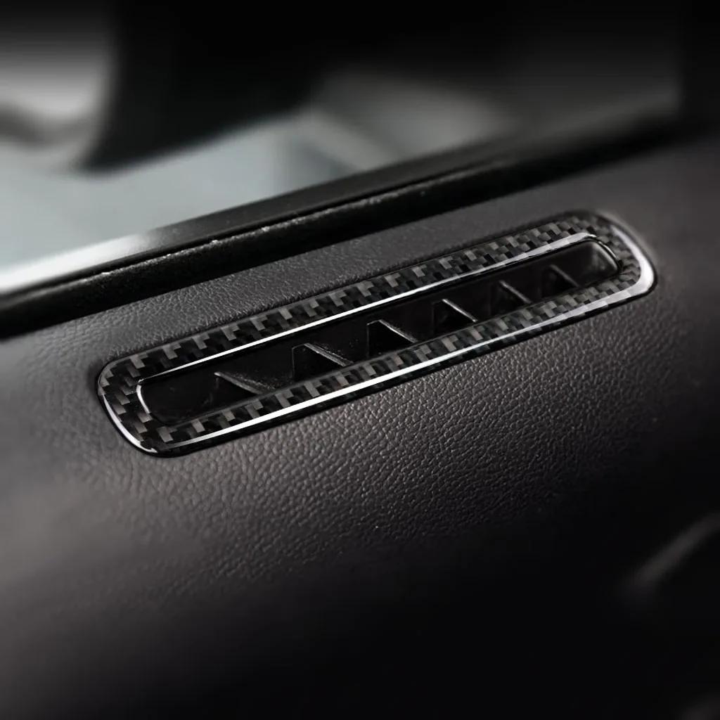 For Ford Mustang 15-17 Carbon Fiber Car Door Air AC Outlet Vent Molding Cover Trim Sticker Car Styling Auto Accessories Decals