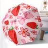1pc Strawberry Pattern Automatic Open/Close Umbrella, Portable Folding Umbrella for Everyday Use Yy250826048