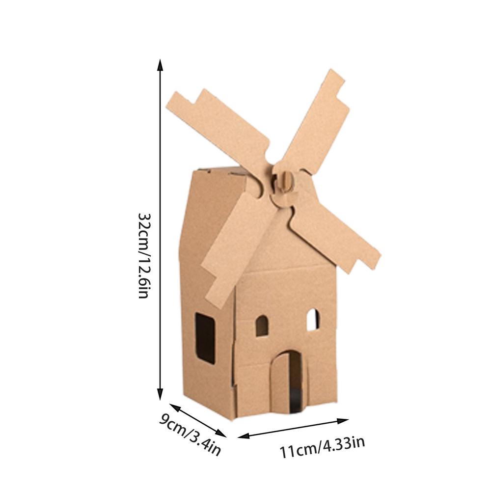 Kerstkartonnen Huis D-IY Bouw Peperkoekhuis Benodigdheden voor Kinderen Vakantie Plezier Feestspel Speeltijd Kerstdecoratie