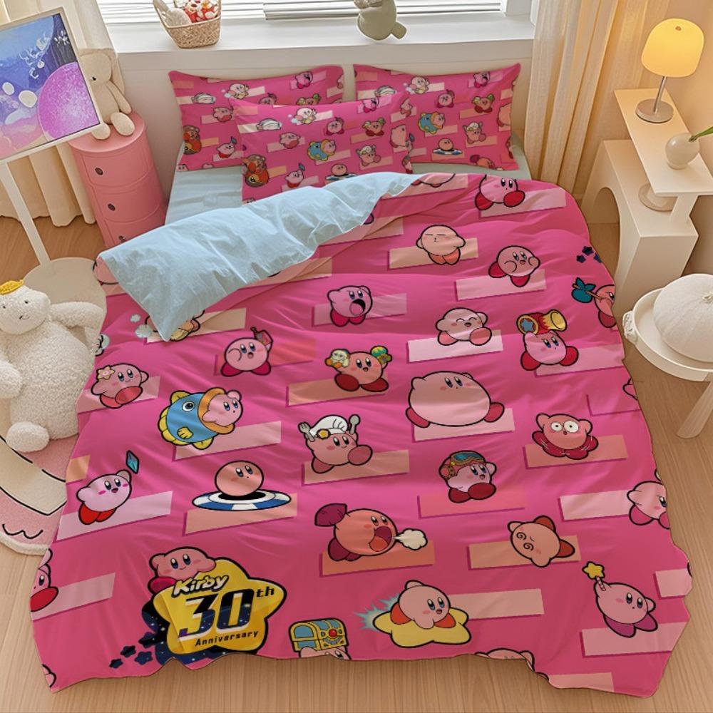 Pink Star Game Duvet Cover Pillowcase Bedding Bedroom Decoration Children Gift Adult Single Double Bed Large SizeZip Duvet Cover