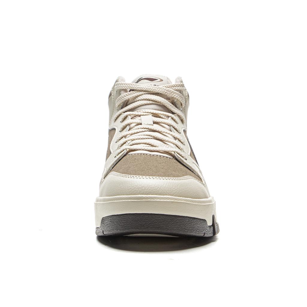 Li Ning Common 80s Synthetic Leather High Top Skateboard Shoes Men's Taupe AGCV407-1
