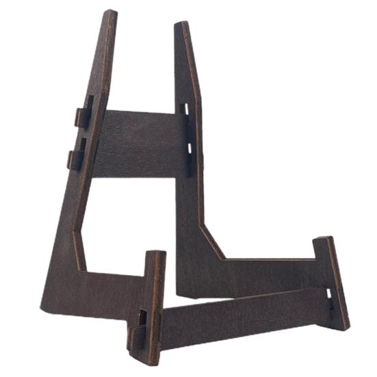 Display Stand Vintage L-shaped Wooden Plate Stand Multi-Purpose Picture Display Holder for Home Decoration