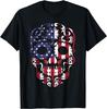 Patriotic America USA Flag Dia De Los Muertos Sugar Skull T-Shirt