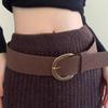 Suede Women Wide Belt Jeans Girdle Western Cowboy Belt Fashion Leather Waistband Student