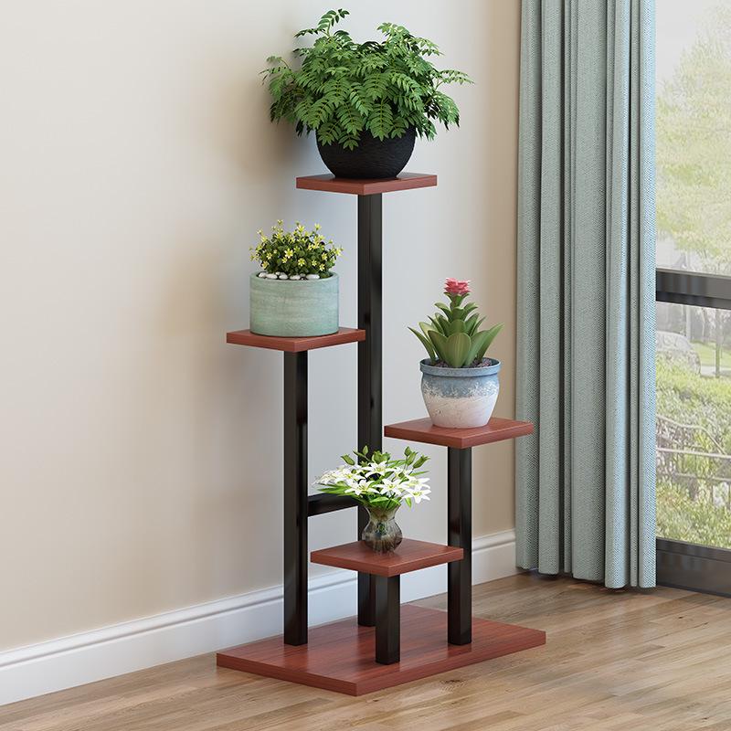 Multi-layer Indoor Floor-standing Iron Plant Stand for Living Room and Balcony