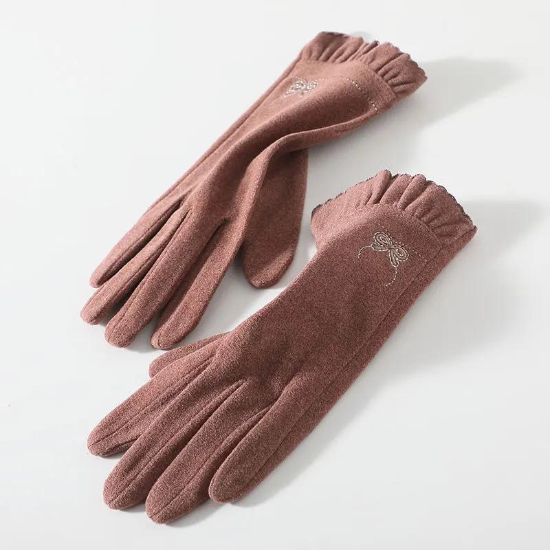 Cycling Gloves for Women New Winter Thermal Insulated Korean Style Outdoor Sport Windproof Touchscreen High Quality