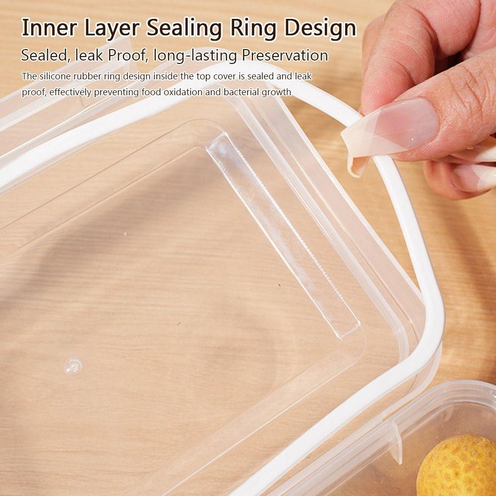 New Rectangular Storage Box with Lid Plastic Food Containers Sealed Refrigerator Storage Boxes Kitchen Organization