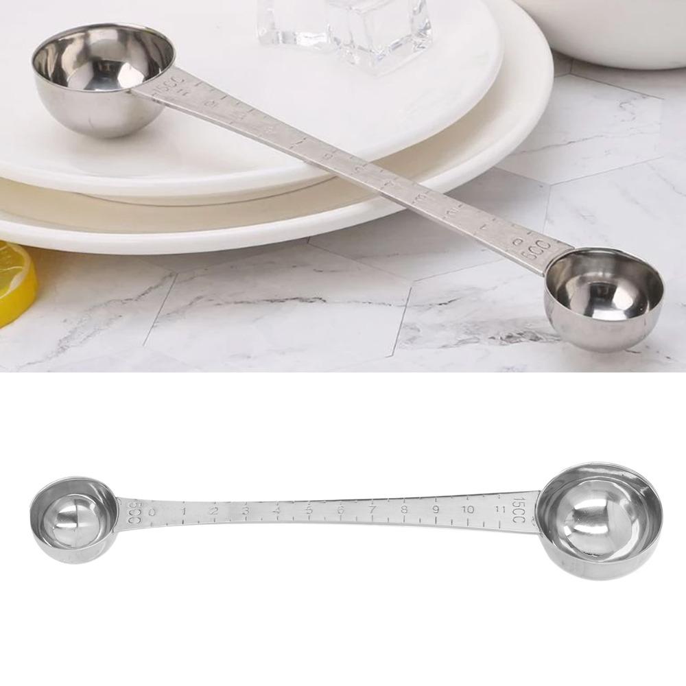 Rustless Steel Double Spoon Double End Coffee Scoop Multi Spec Seasoning Spoon Cafe Bar