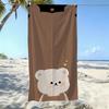 2D Flat, 1pc, Cute Bear Wallpaper, Background Brown Warm and Soothing Beach Towel, Soft and Skin-friendly, Non-shedding, Easy To