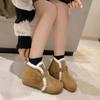 24 Winter huis katoenen schoenen dames casual korte laarzen fleece warm sneeuwschoenen platte zool riemgesp middelhoge schacht Mao Mao schoenen