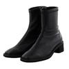 Echtes Leder, weiche Polsterung, leichtgewichtig, hergestellt in Japan, HIMIKO leichte Stretchstiefel aus Lammleder mit Sohle, 651401, schwarz, Größe 225.