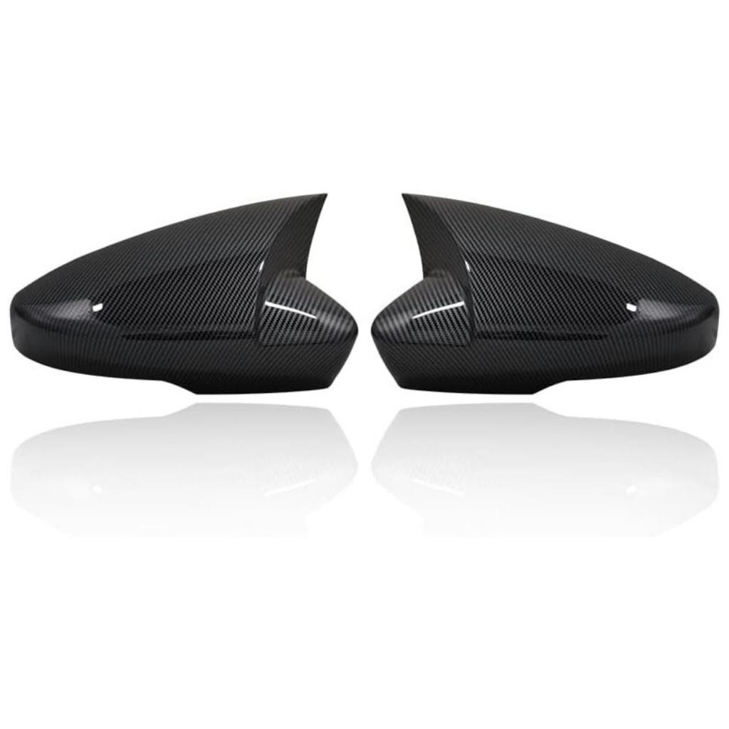 2PC Bat style Add-on Side Mirror Covers For Skoda Octavia 3 Mk3 III A7 5E for VW T-roc Troc T-cross 2014- sticker horn shape