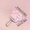3D Printed Cat Paw Heart Clicker Keychain Pendant Cartoon Style Bag Hanging Decor for Key Purse Backpack Use