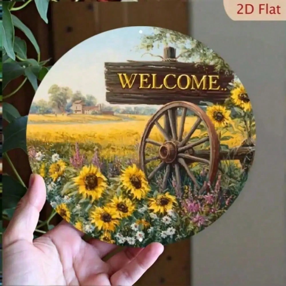 Rustic Wall Mounted Apple Basket Farmhouse Kitchen Metal Decor With Artificial Fruit And Linen