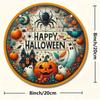 Halloween Fa Koszorú Logó Retro Tökfej Horror Művészeti Dekoráció Otthon Kert Udvar Fa Akasztó Medál Kültéri Kellékek