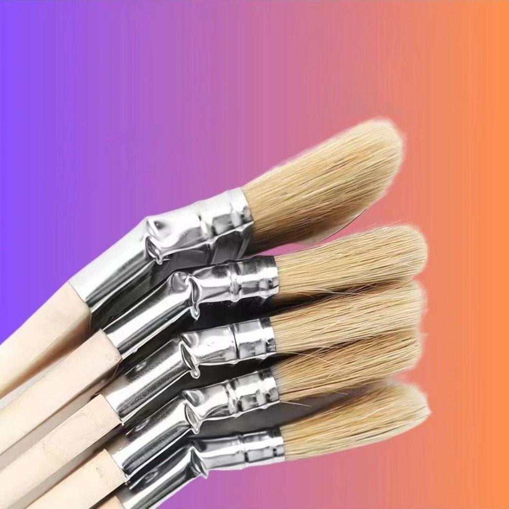 Long Handle Elbow Marine Paint Brush Mixed Pig Mane Hair Universal Bristle Brush Coating