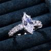 New Simple and Elegant Marquise CZ Rings Women's Wedding Bands Accessories Crystal AAA CZ High Quality Silver Color Jewelry