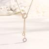 Reinkarnationskette Damen Kreis Mikro-eingelegter Zirkon Nischen Schlüsselbeinkette Koreanische Version schlichte Ins Set-Kette für Freundinnen