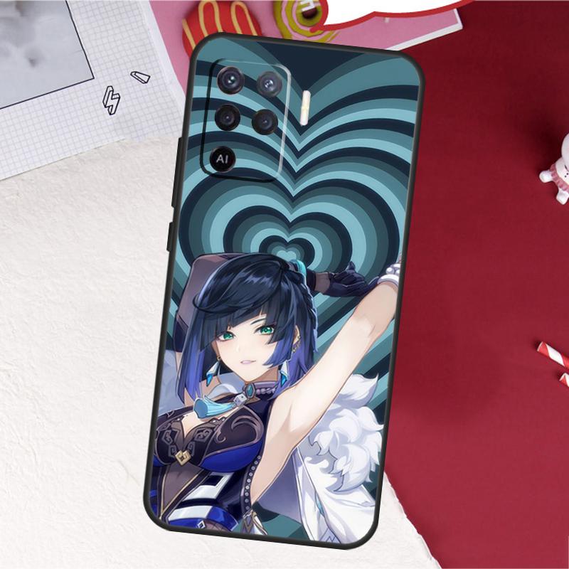 Yelan Genshin Impact Case For Oppo A16 A96 A76 A17 A18 A60 A80 A40 A38 A58 A78 A98 A94 A74 A54 A15 A57 A77 A5 Pro