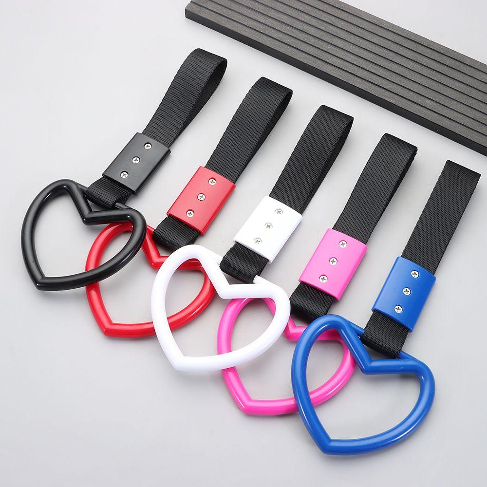 Pull Car Subway Bus Towing Rope Tow Ring Heart Shape Strap Car Accessory Handle Strap