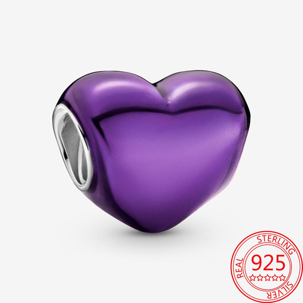 S925 Sterling Silver Purple Daisy Murano Beaded Night Sky Star Dangle Charm Fits Fashion Bracelet Diy Luxury Silver Girl Jewelry