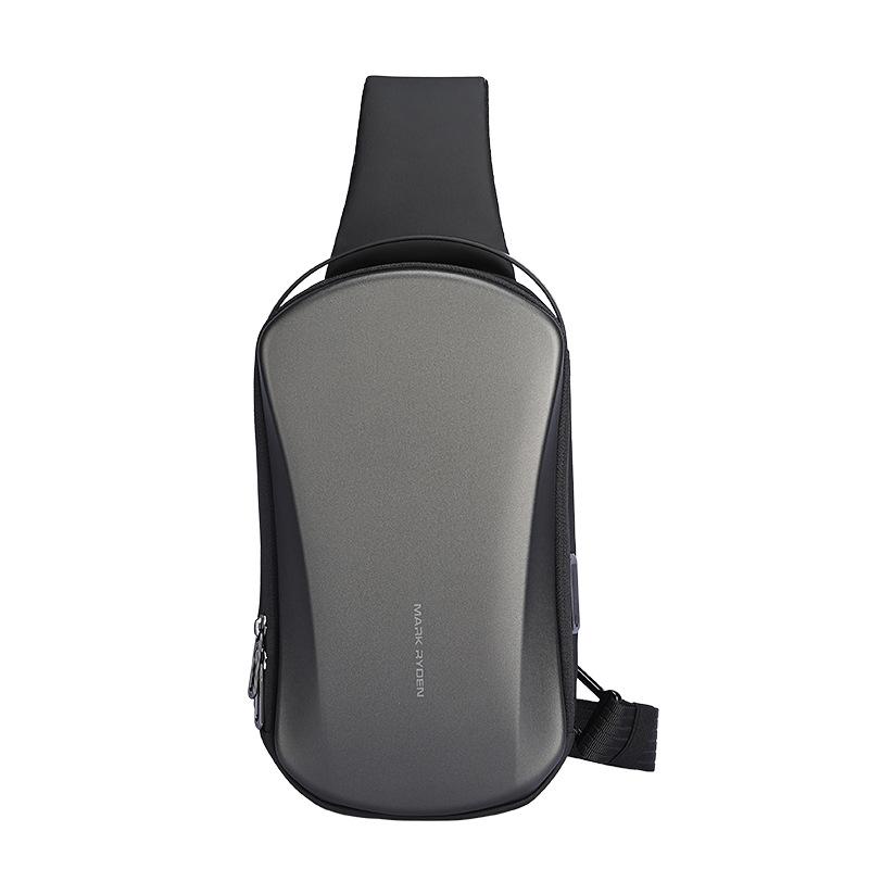 New Hard Shell Chest Bag for Men, Trendy and Fashionable Anti Splashing Water Single Shoulder Crossbody Bag, 8-inch IPad Men's Bag