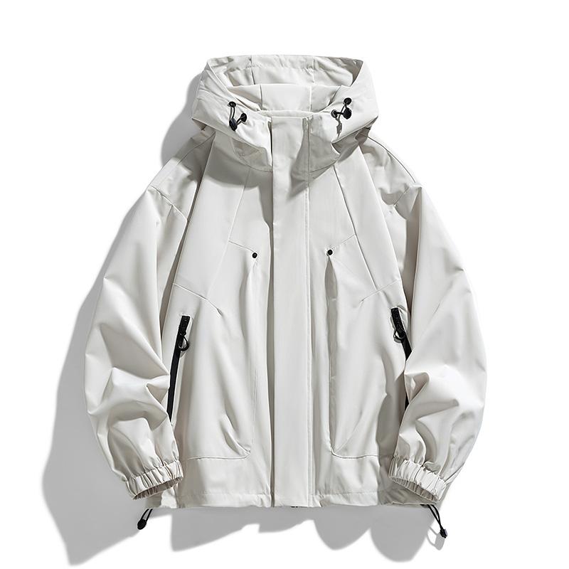Herrjacka med huva Vindjacka Trenchcoats Oversize 6XL 7XL 8XL Plus Size Vattentät Svart Bomber Camping Lös Tunn Softshell