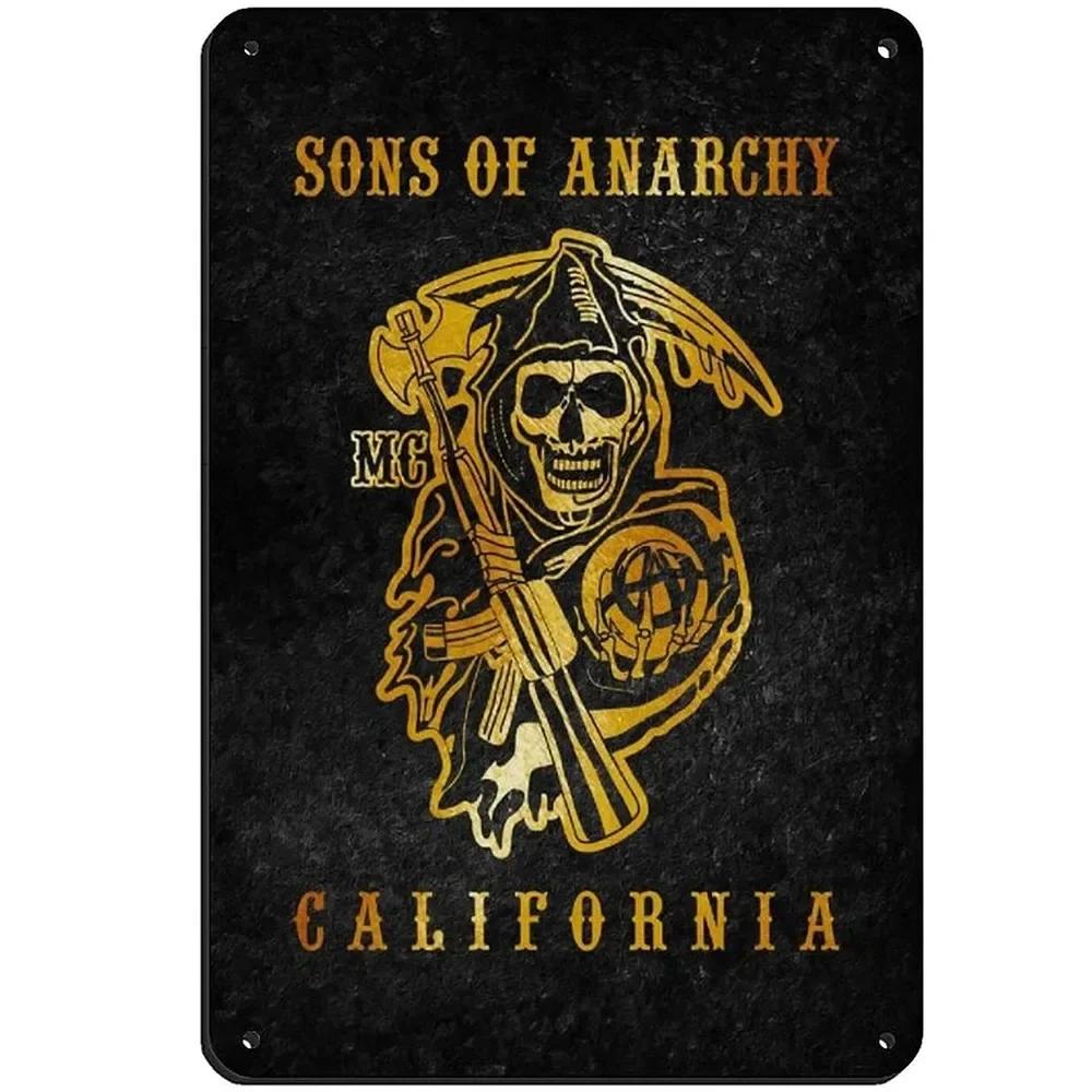 Placă Metalică Cutie Semn Sons of Anarchy Frica de Secerător Placă Poster Fermă Casă Cafenea Decorare Perete Placă Metalică Vintage 12*8 Inch