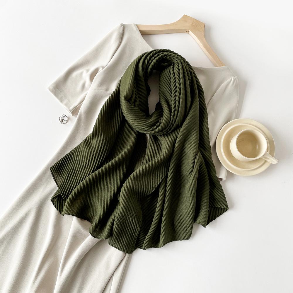 Fashionable New Versatile Headscarf Large Square Scarf Solid Color Scarf Women'S Simulated Silk Satin Scarf