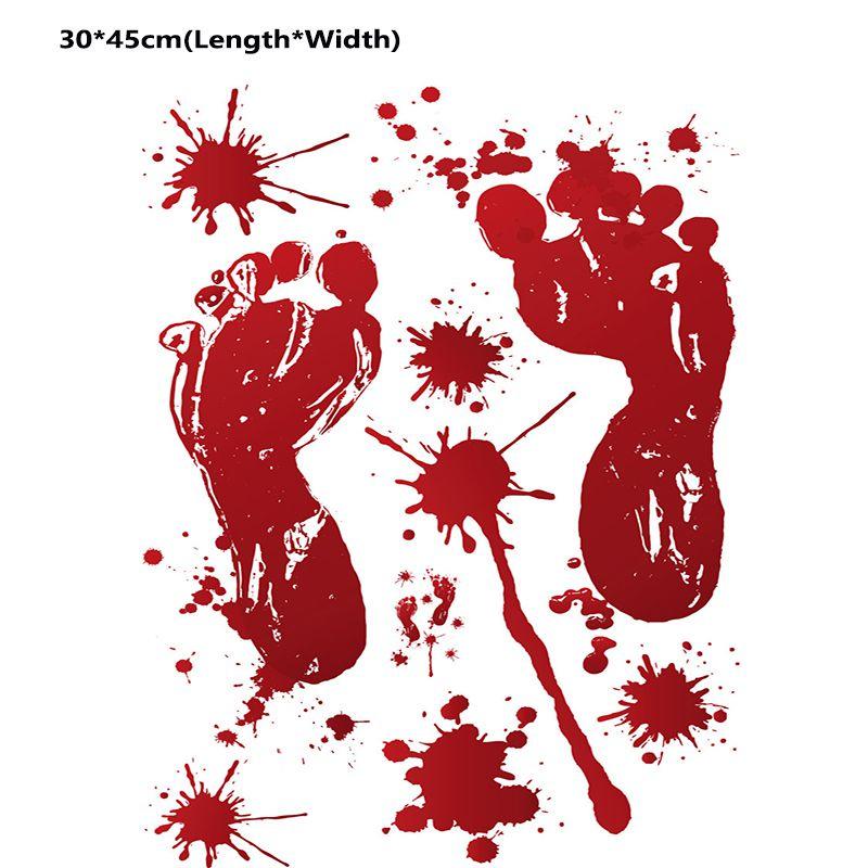 Realistic Halloween Bloody Hand Foot Print Stickers For Gruesome Zombie Party Atmosphere