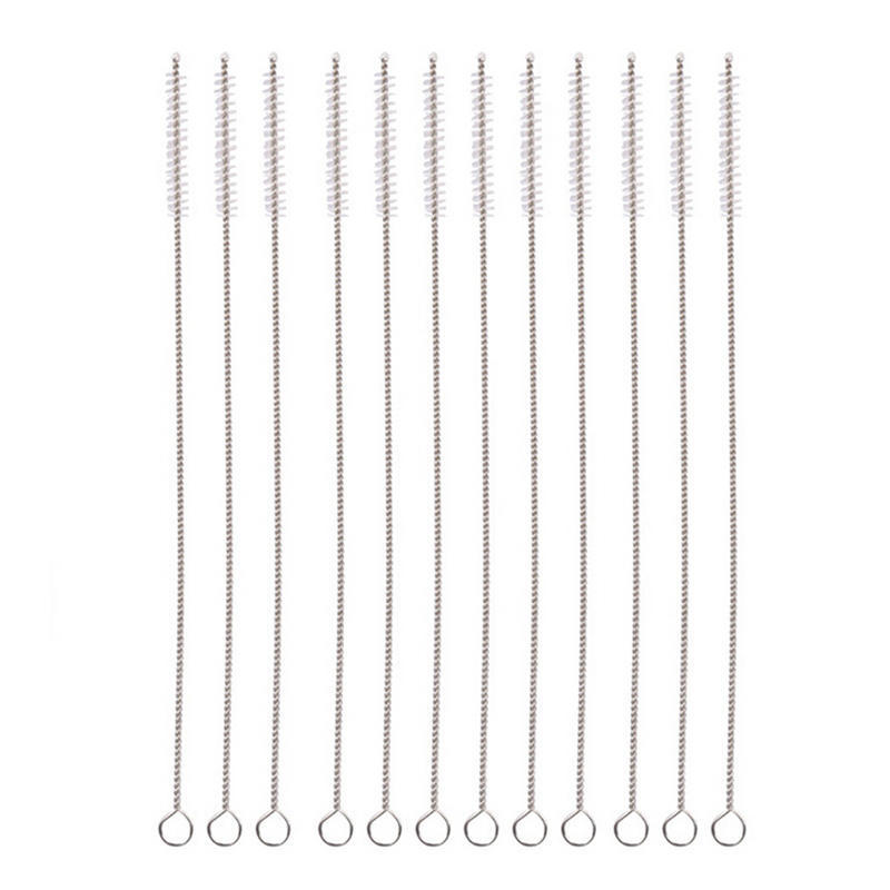 1Pcs Stainless Steel Nylon Straw Cleaning Cleaner Drinking Straws 17Cm Brush