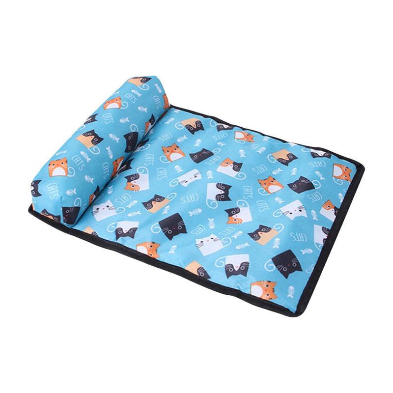Pet Pillow Cooling Mat Pad Summer Dogs Cats Ice Silk Cooling Blanket Cushion Pet Sofa Kitten Puppy