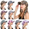 Floral Print Strapped Baseball Cap Breathable Wrap Hair Summer Headscarf Hat with Brim Versatile Turban Hat Everyday Outfits