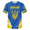 T-shirt à manches courtes et col rond pour homme, vêtement surdimensionné avec drapeau ukrainien, imprimé en 3D, à la mode, Streetwear
