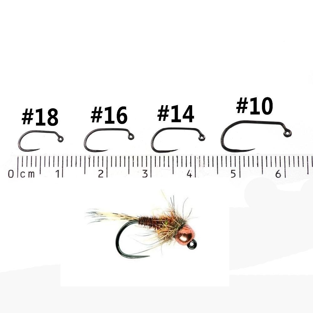Bimoo 20PCS Barbless Nymph Jig Fly Hook Trout Nymphing Fly Hooks