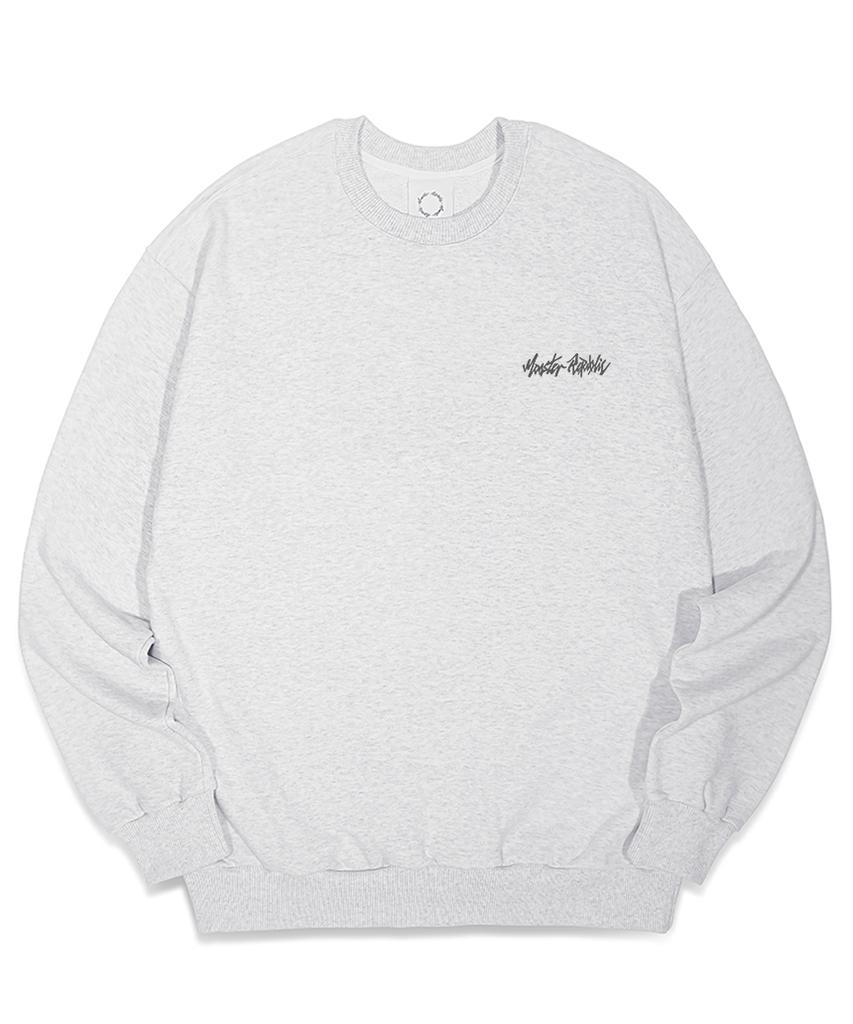 MONSTER REPUBLIC Mist Logo Red Sweatshirt Melange Gray_8110