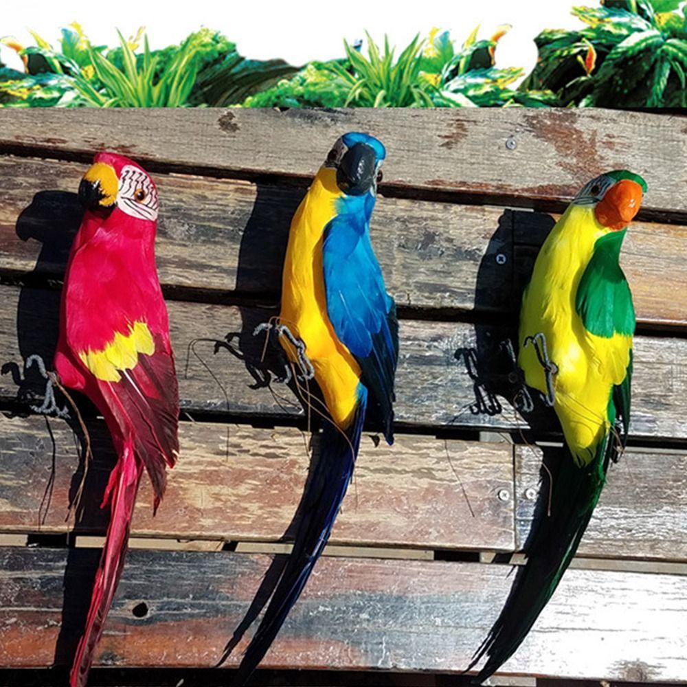 25cm/35cm/45cm/60cm Simulation Parrot Multicolor Garden Decorative Bird Home Decoration