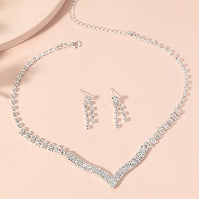 1 Set Wedding Jewelry Set Tassels Decoration Accessory Stylish Exquisite Bright Luster Necklace Earrings for Parties