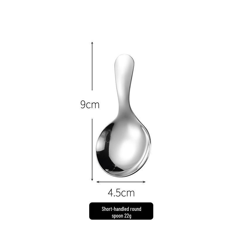 304 Stainless Steel Mini Spoon: Small Children's Ice Cream, Dessert, Short Handle Tea Spoon with Square and Pointed Heads.