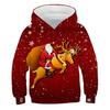 Children's Hoodie Cute Cartoon Christmas Tree Santa Claus Pattern Fun Kids Spring Autumn Hooded Coat Casual Long Sleeve Clothes